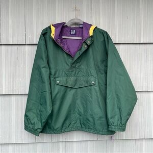 vintage GAP anorak windbreaker pullover jacket, hunter green, Medium, oversized